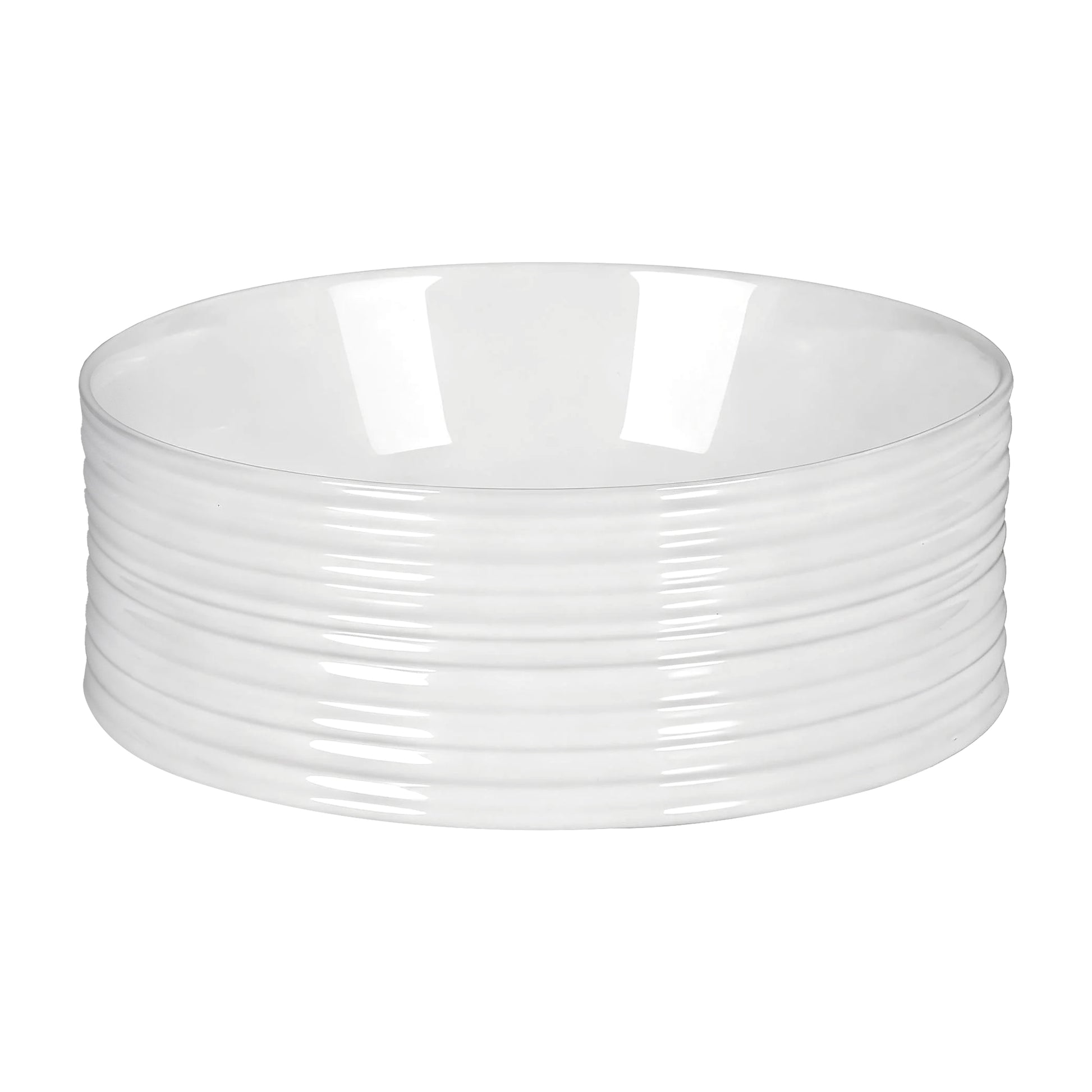 Cefito Bathroom Basin Vanity Sink Vessel Ceramic White Round Countertop 36cm CB-1054-WH