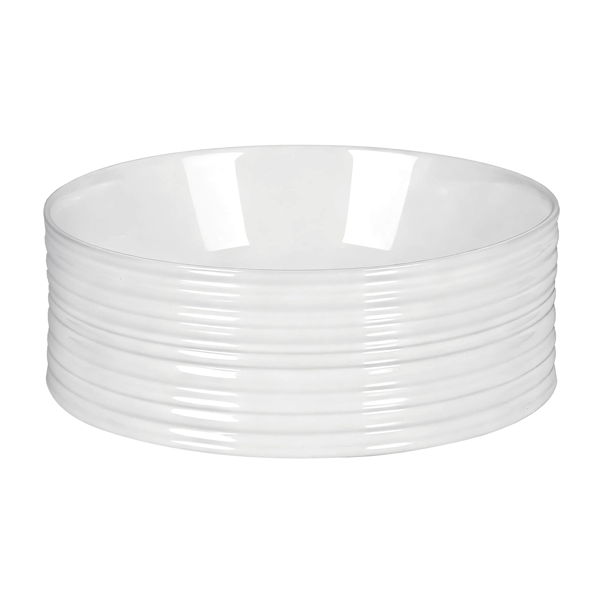 Cefito Bathroom Basin Vanity Sink Vessel Ceramic White Round Countertop 36cm CB-1054-WH