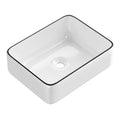 Cefito Bathroom Basin Ceramic Vanity Sink Hand Wash Bowl Above Counter 48x37cm CB-480-WH-BK