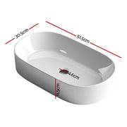 Cefito Bathroom Basin Ceramic Vanity Sink Hand Wash Bowl 52x31cm CB-8014-WH