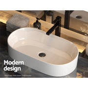 Cefito Bathroom Basin Ceramic Vanity Sink Hand Wash Bowl 52x31cm CB-8014-WH