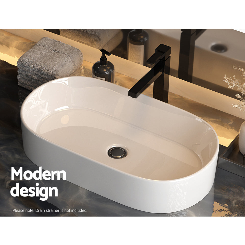 Cefito Bathroom Basin Ceramic Vanity Sink Hand Wash Bowl 52x31cm CB-8014-WH