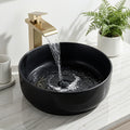 Cefito Bathroom Basin Ceramic Vanity Sink Vessel Bowl Wash Matte Black Round Countertop CB-8017-BK
