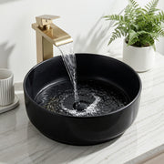 Cefito Bathroom Basin Ceramic Vanity Sink Vessel Bowl Wash Matte Black Round Countertop CB-8017-BK