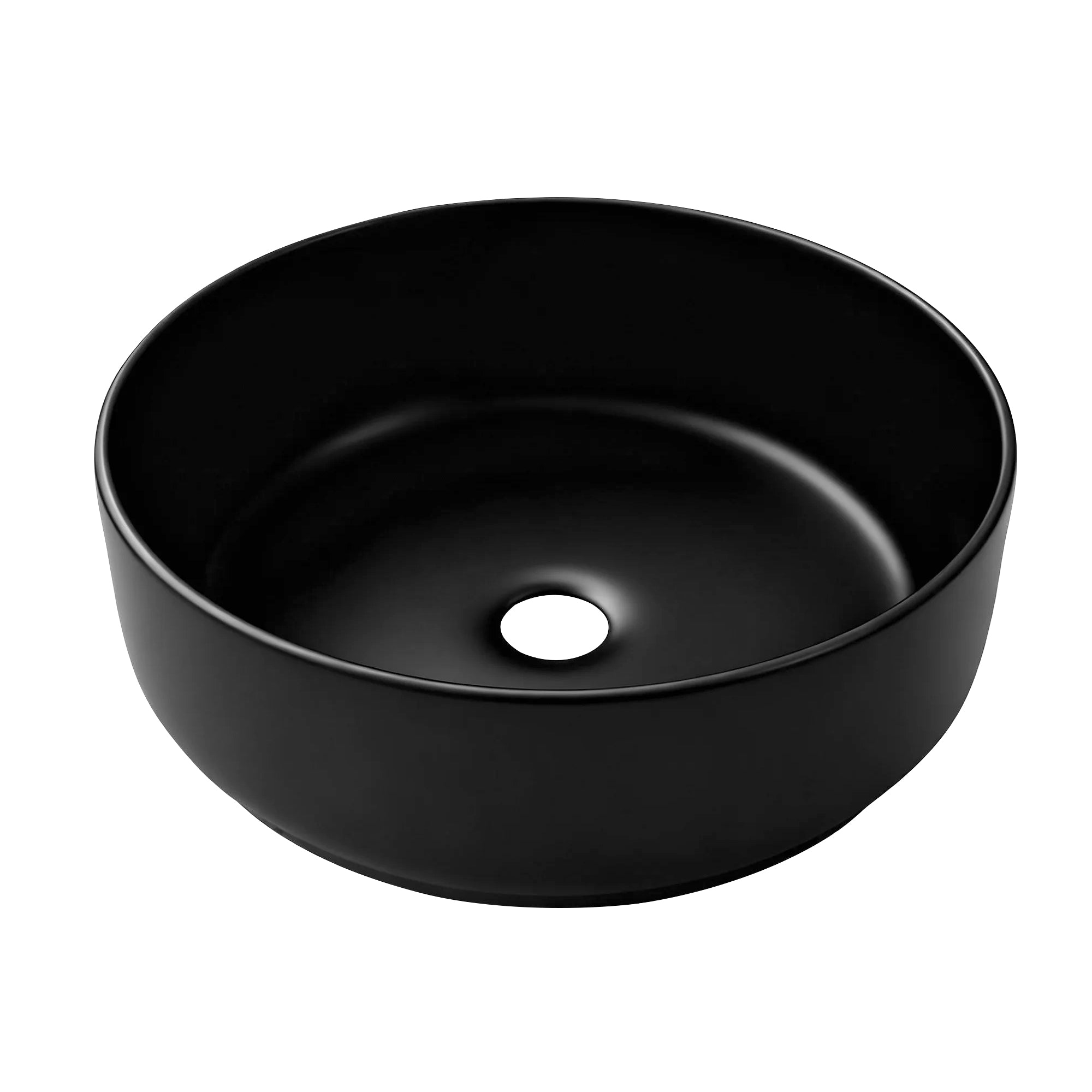 Cefito Bathroom Basin Ceramic Vanity Sink Vessel Bowl Wash Matte Black Round Countertop CB-8017-BK