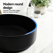 Cefito Bathroom Basin Ceramic Vanity Sink Vessel Bowl Wash Matte Black Round Countertop CB-8017-BK