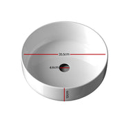 Cefito Bathroom Basin Ceramic Vanity Sink Hand Wash Bowl 35x12cm CB-8017-WH