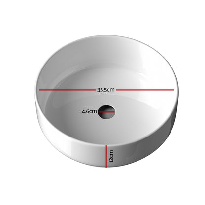 Cefito Bathroom Basin Ceramic Vanity Sink Hand Wash Bowl 35x12cm CB-8017-WH