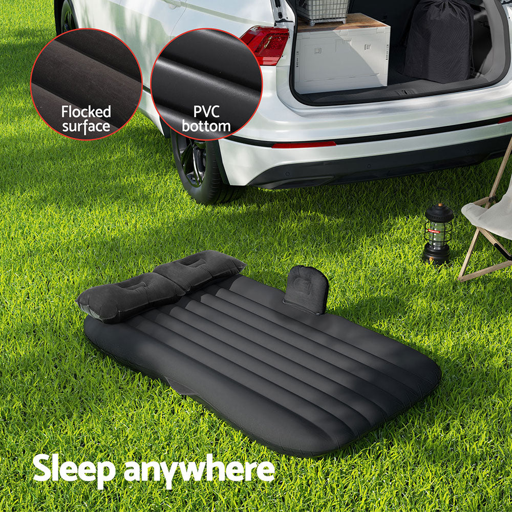 Weisshorn Car Mattress 134x78 Inflatable SUV Back Seat Camping Bed Black CB-MT-132X80X45-BK