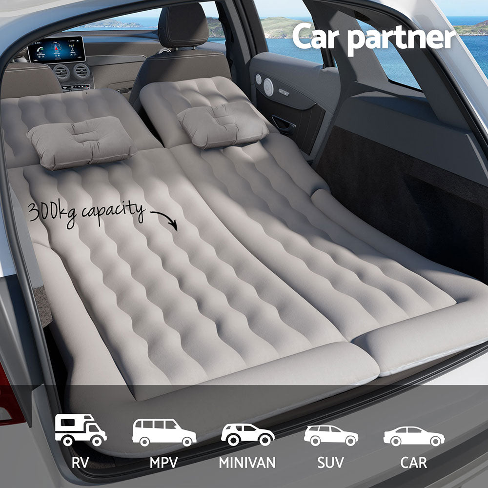 Weisshorn Car Mattress 175x130 Inflatable SUV Back Seat Camping Bed Grey CB-MT-175X130-GR