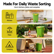 Gardeon 20L Kitchen Compost Bin Food Waste Caddy Drain Tap Green CBIN-20L-GN