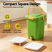 Gardeon 20L Kitchen Compost Bin Food Waste Caddy Drain Tap Green CBIN-20L-GN
