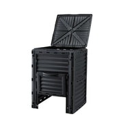 Gardeon Compost Bin 300L Heavy-Duty Black Outdoor Composter with Top Lid Bottom Door CBIN-300L-BK