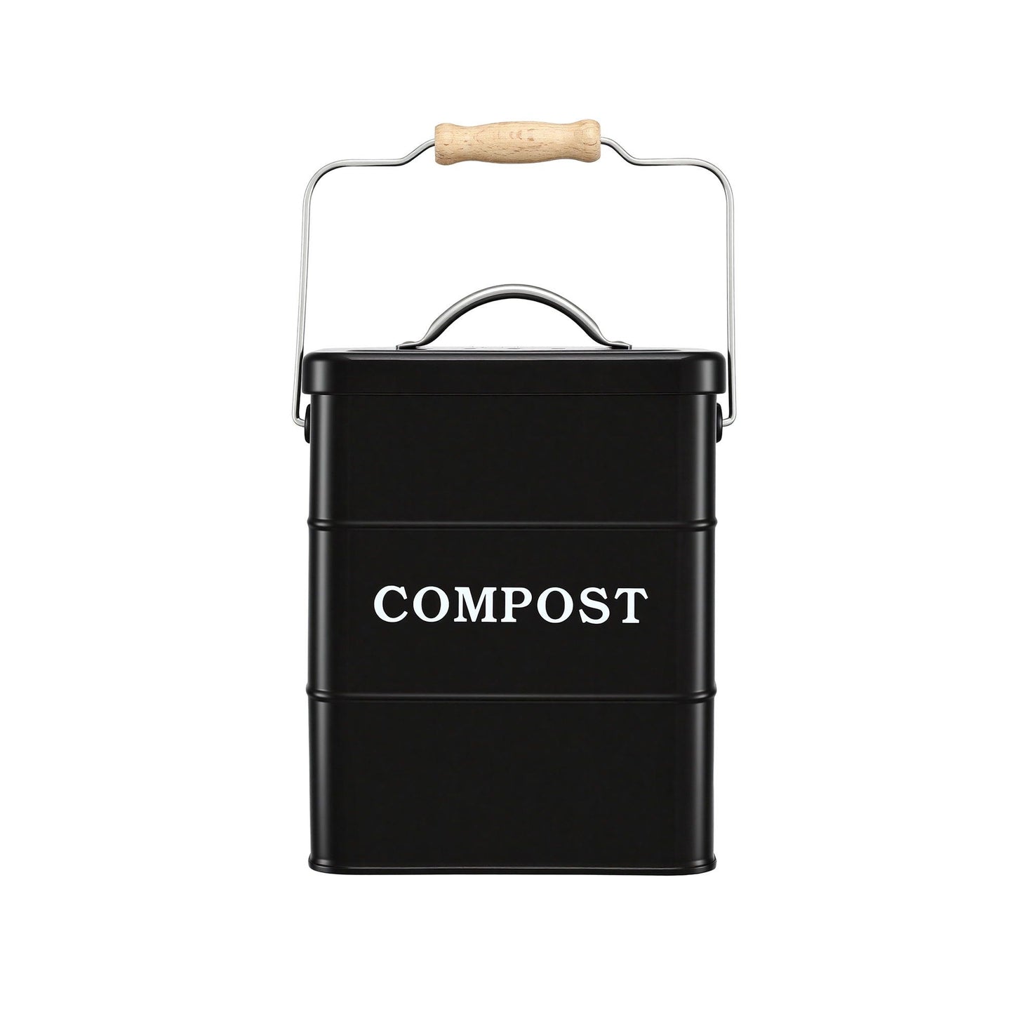 Gardeon 5L Compost Bin Kitchen Countertop Food Waste Caddy Black CBIN-3LVL-6L-BK