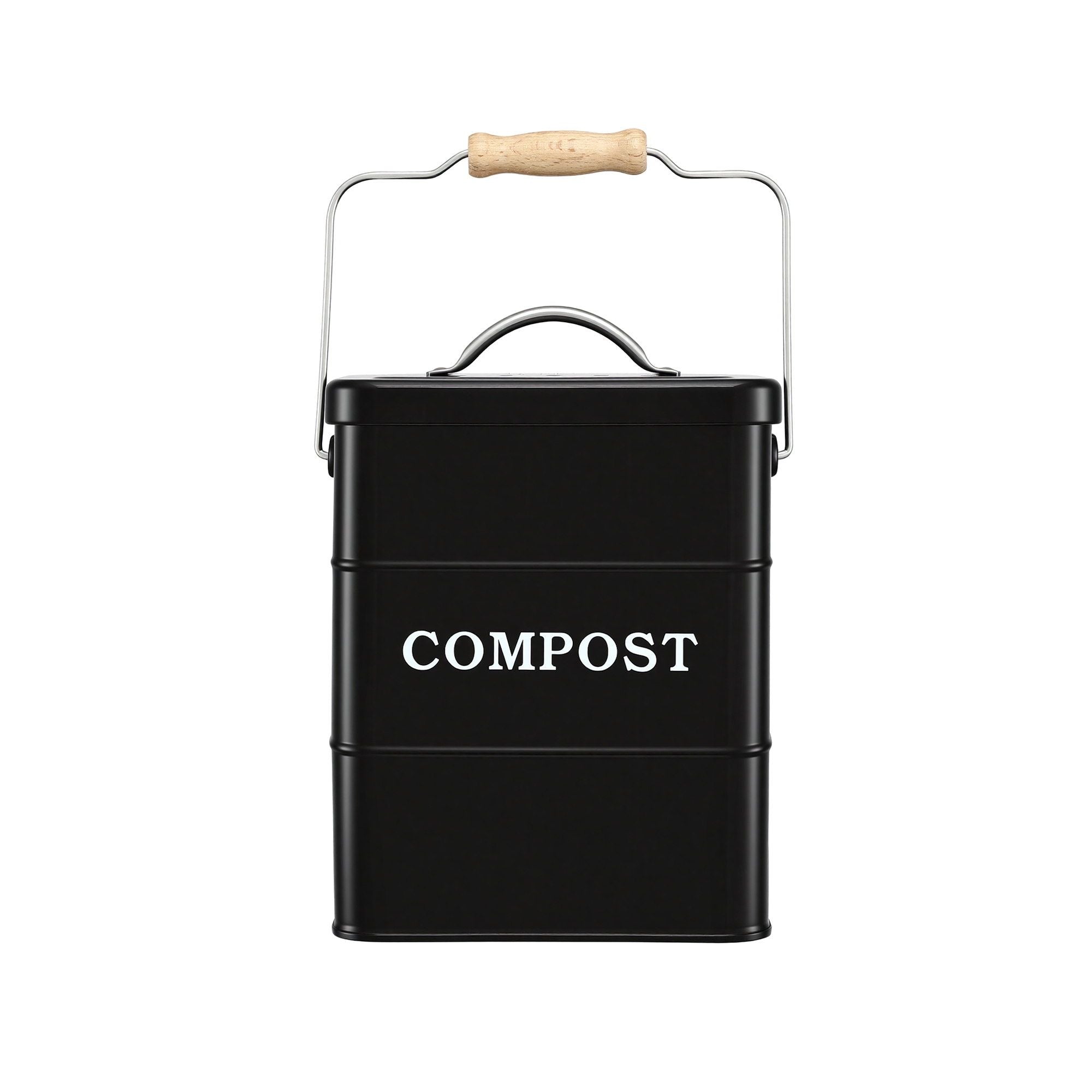 Gardeon 5L Compost Bin Kitchen Countertop Food Waste Caddy Black CBIN-3LVL-6L-BK