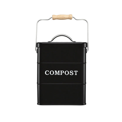 Gardeon 5L Compost Bin Kitchen Countertop Food Waste Caddy Black CBIN-3LVL-6L-BK