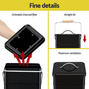 Gardeon 5L Compost Bin Kitchen Countertop Food Waste Caddy Black CBIN-3LVL-6L-BK