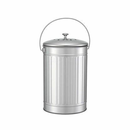 Gardeon Compost Bin Kitchen Countertop Food Waste Caddy 6L Silver CBIN-B120-SS