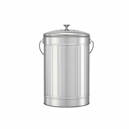 Gardeon Compost Bin Kitchen Countertop Food Waste Caddy 6L Silver CBIN-B120-SS