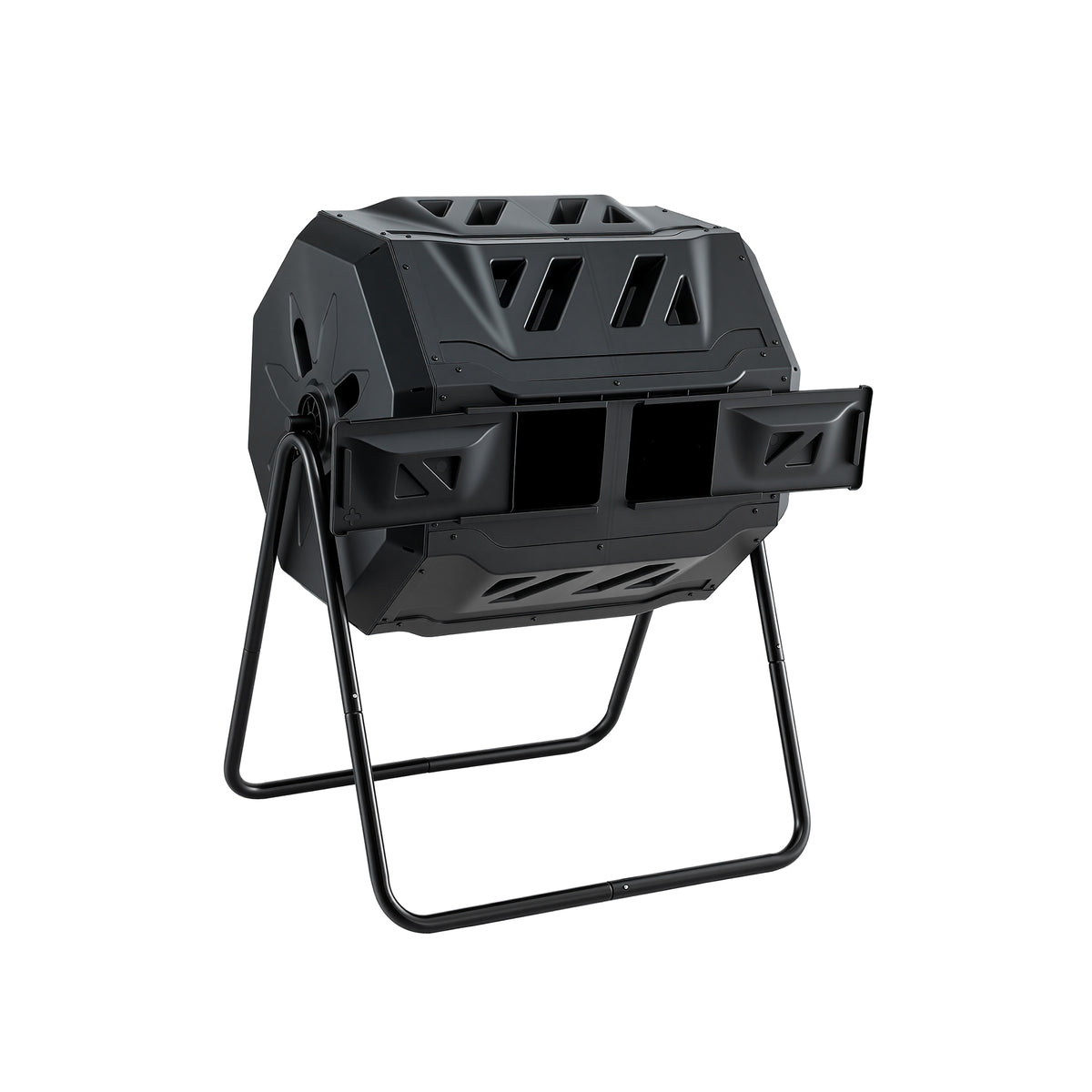 Gardeon Compost Bin Dual-Chamber 160L Composter Tumbler Rotating Garden Recycle Food Waste CBIN-DUAL-TBL-BK