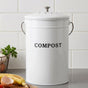 Gardeon Compost Bin Kitchen Compost Caddy Food Waste Bin Bench White CBIN-ROUND-6L-WH