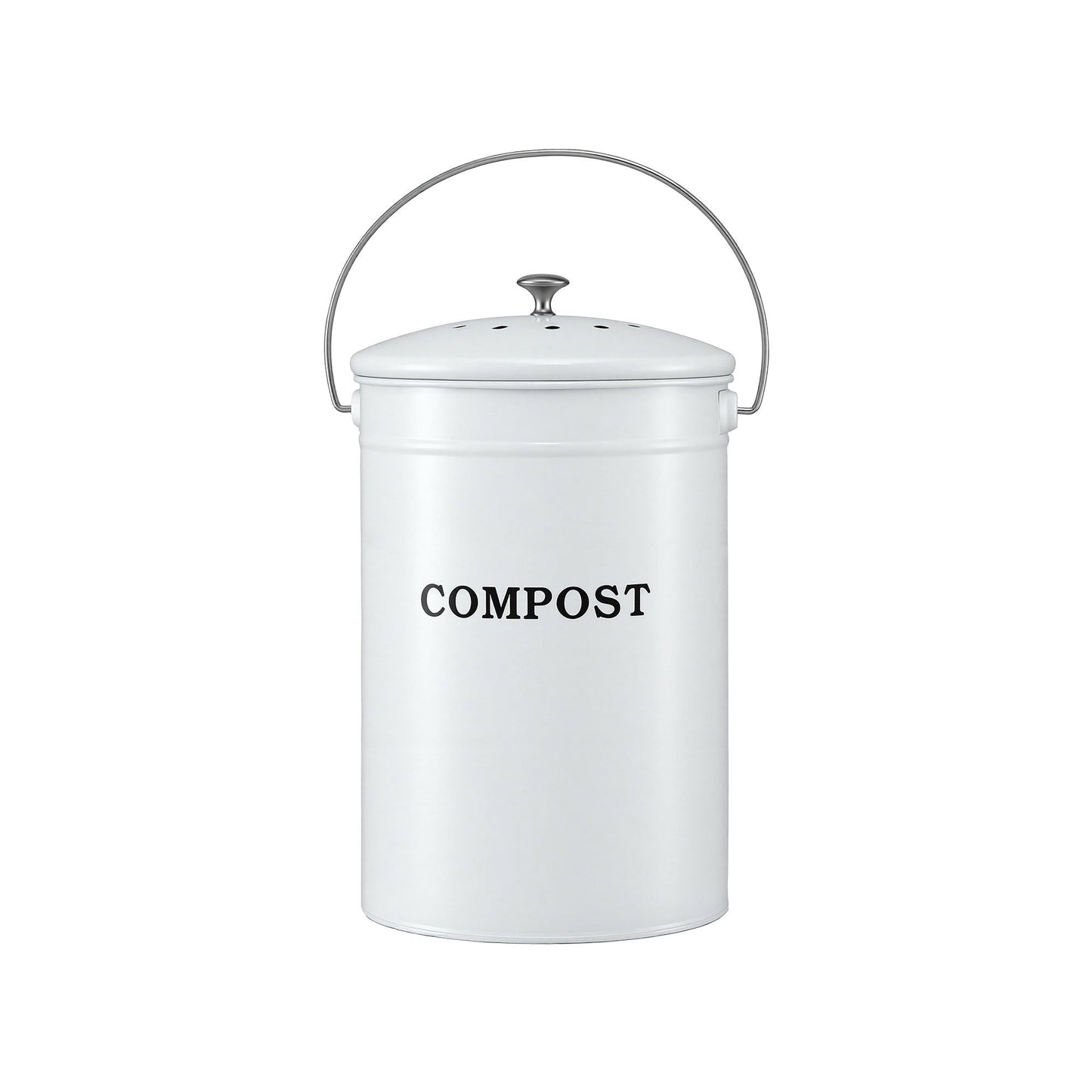 Gardeon Compost Bin Kitchen Compost Caddy Food Waste Bin Bench White CBIN-ROUND-6L-WH
