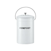 Gardeon Compost Bin Kitchen Compost Caddy Food Waste Bin Bench White CBIN-ROUND-6L-WH