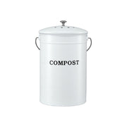 Gardeon Compost Bin Kitchen Compost Caddy Food Waste Bin Bench White CBIN-ROUND-6L-WH