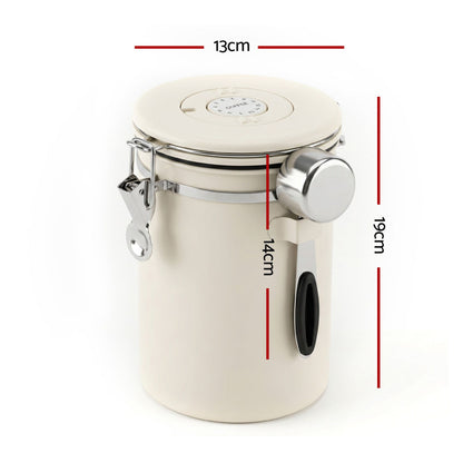5-Star Chef 1.8L Stainless Steel Coffee Bean Storage Container Coffee Canister CBS-1800ML-BE