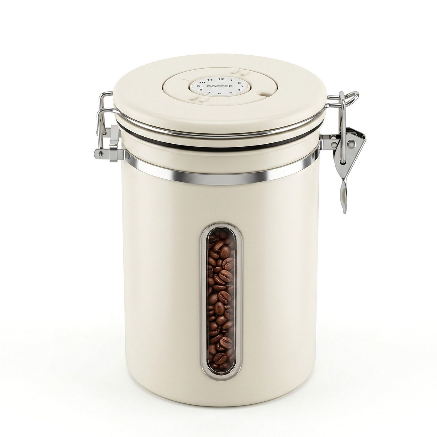 5-Star Chef 1.8L Stainless Steel Coffee Bean Storage Container Coffee Canister CBS-1800ML-BE