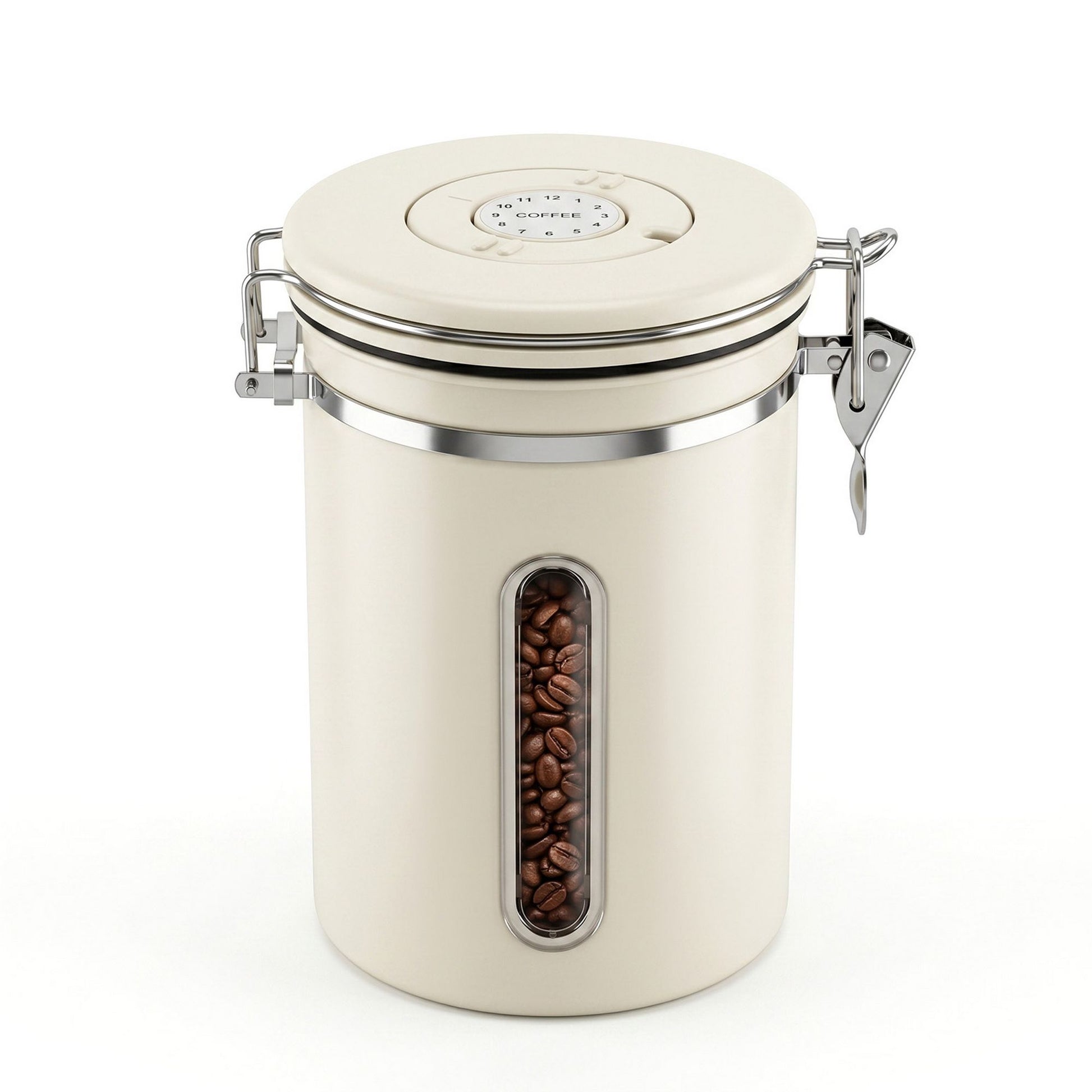 5-Star Chef 1.8L Stainless Steel Coffee Bean Storage Container Coffee Canister CBS-1800ML-BE
