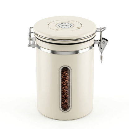 5-Star Chef 1.8L Stainless Steel Coffee Bean Storage Container Coffee Canister CBS-1800ML-BE