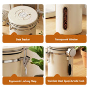 5-Star Chef 1.8L Stainless Steel Coffee Bean Storage Container Coffee Canister