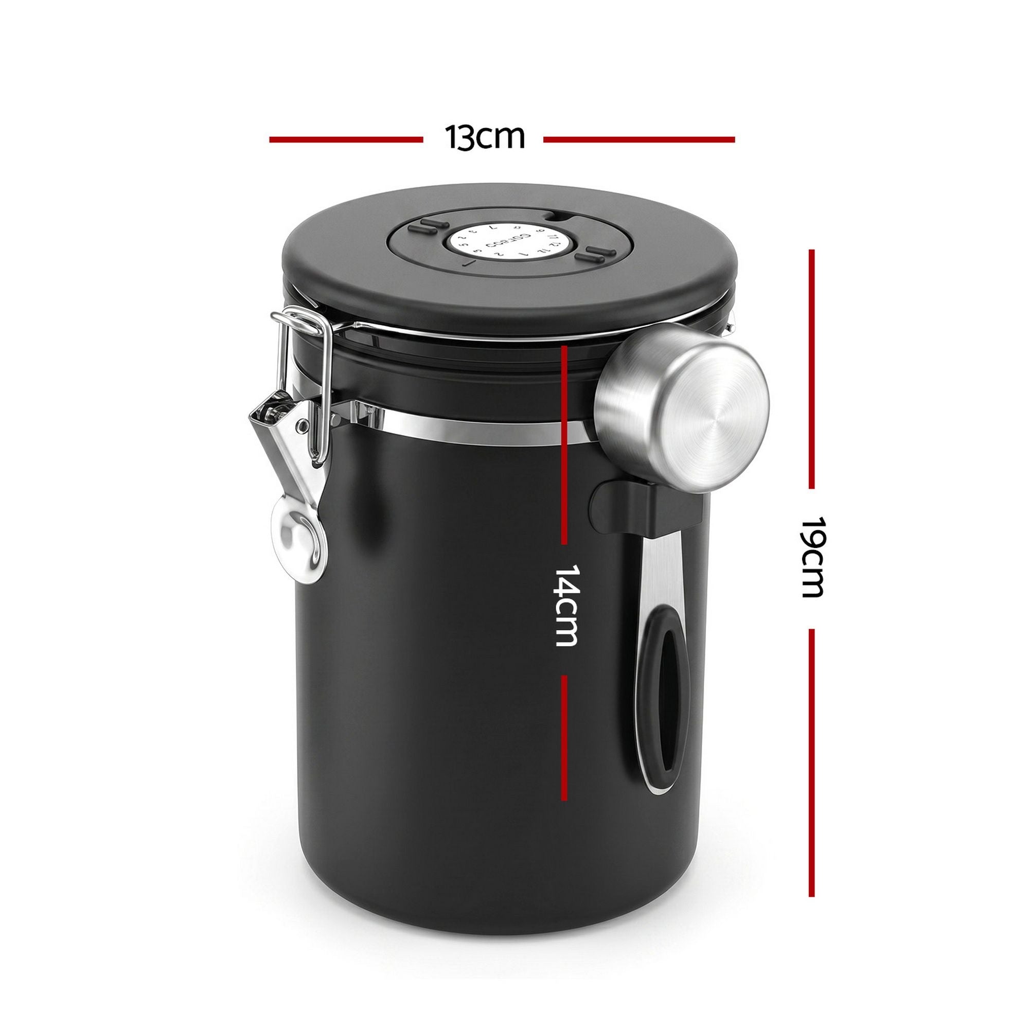 5-Star Chef 1.8L Stainless Steel Coffee Bean Storage Container Coffee Canister