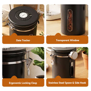 5-Star Chef 1.8L Stainless Steel Coffee Bean Storage Container Coffee Canister