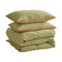 Cosy Club Washed Cotton Quilt Set Yellow Lime Double CC-QUILTSET-D-YE-YE