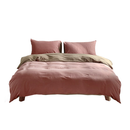 Cosy Club Cotton Cover Quilt Cover Set Blush Beige Single CC-QUILTSET-S-PK-BR
