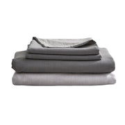 Cosy Club Washed Cotton Sheet Set Grey Double CC-SHEETSET-D-GY-GY