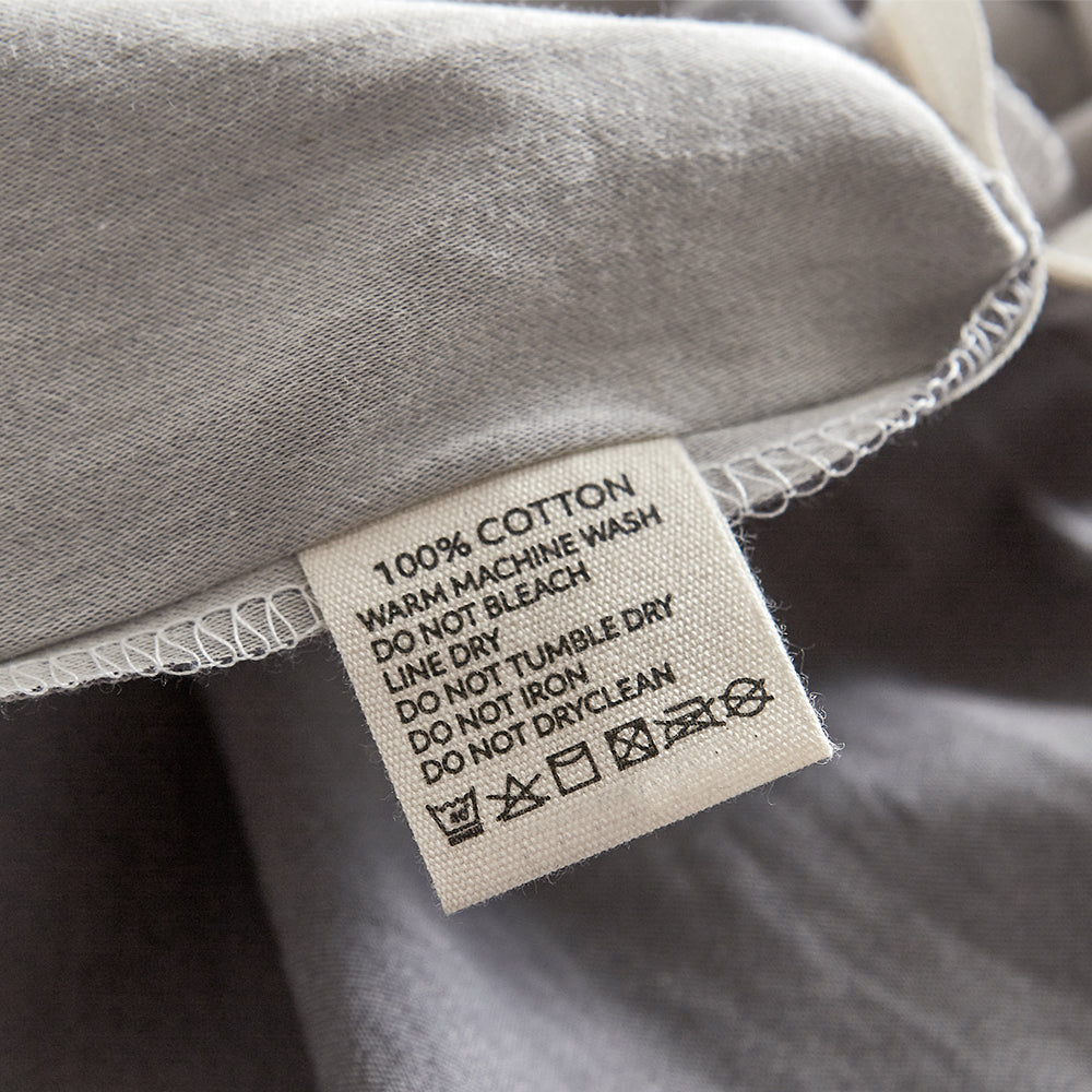 Cosy Club Washed Cotton Sheet Set Grey Double CC-SHEETSET-D-GY-GY