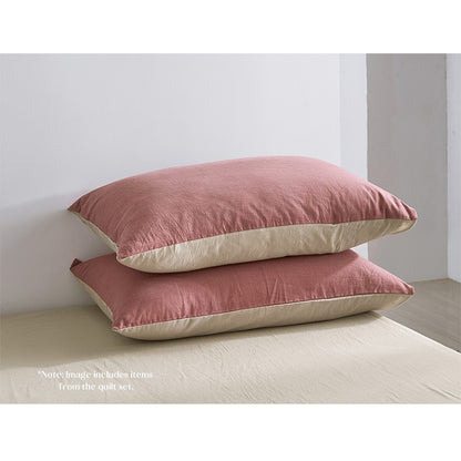 Cosy Club Cotton Bed Sheets Set Red Beige Cover Double CC-SHEETSET-D-RD-BG