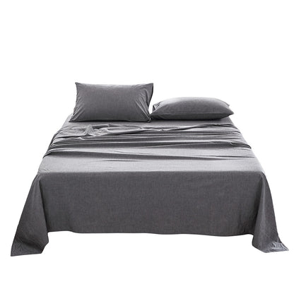 Cosy Club Cotton Bed Sheets Set Black Cover Single CC-SHEETSET-S-BK