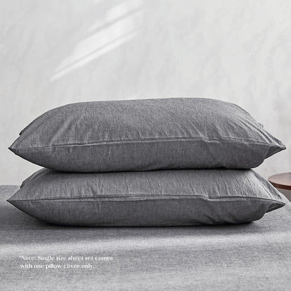 Cosy Club Cotton Bed Sheets Set Black Cover Single CC-SHEETSET-S-BK