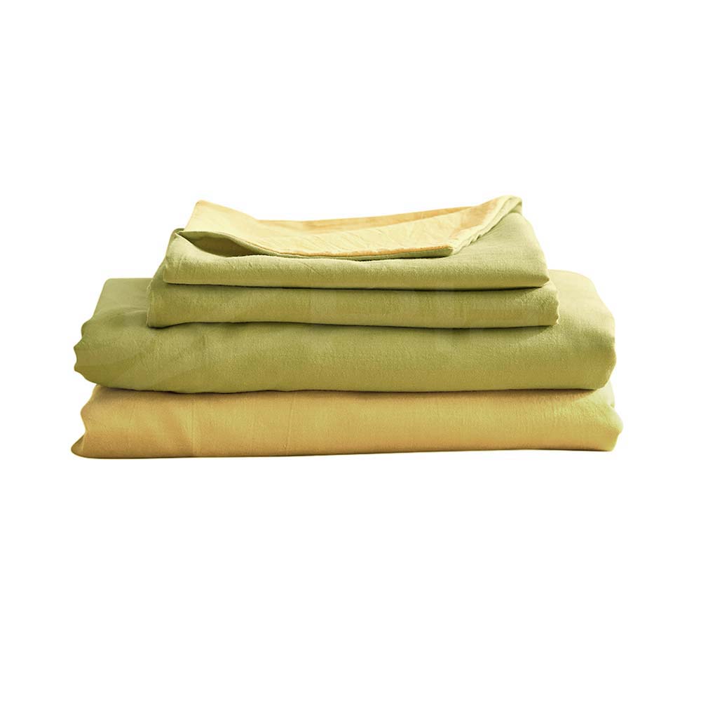 Cosy Club Cotton Bed Sheets Set Yellow Cover Single CC-SHEETSET-S-YE-YE