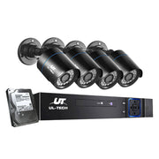 UL-tech CCTV Security System 4CH DVR 4 Cameras 4TB Hard Drive CC-WD-4C-4B-4T