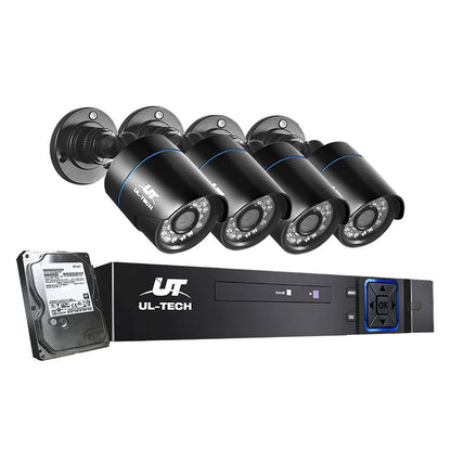 UL-tech CCTV Security System 4CH DVR 4 Cameras 4TB Hard Drive CC-WD-4C-4B-4T