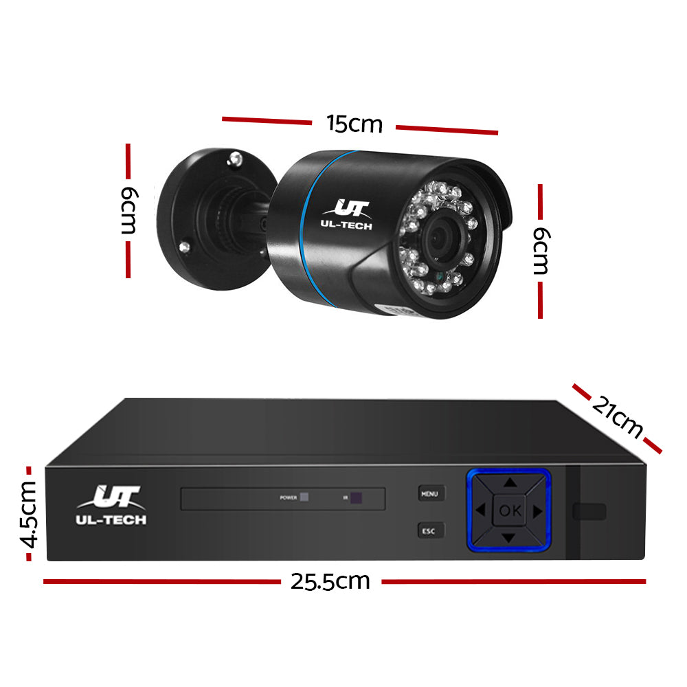 UL-tech CCTV Security System 4CH DVR 4 Cameras 4TB Hard Drive CC-WD-4C-4B-4T