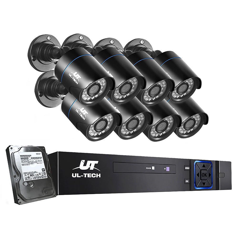 UL-tech CCTV Security System 8CH DVR 8 Cameras 4TB Hard Drive CC-WD-8C-8B-4T