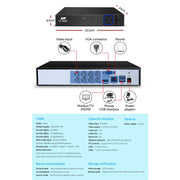 UL-tech CCTV Security System 8CH DVR 8 Cameras 4TB Hard Drive CC-WD-8C-8B-4T