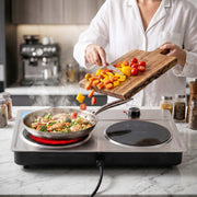 Devanti 2 Hobs Ceramic Cooktop Electric Hot Plate Infrared Knob Control 2400W CCT-B-2B-2Z-KNOB-SS