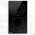 Devanti Electric Ceramic Cooktop 30cm CCT-B-2B-3Z-TOUCH-BK